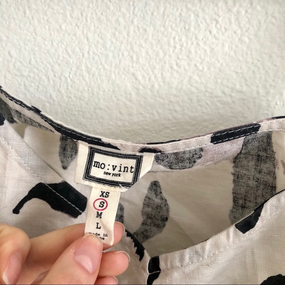 Mo:vint linen front knot Leopard tank top - Picture 9 of 10